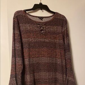 Hannah Red and Gray Knit Top